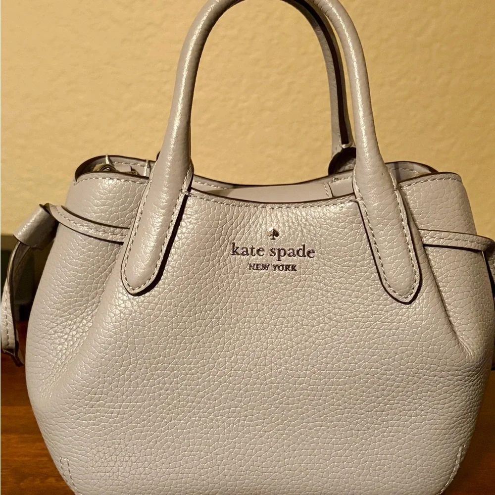 kate spade Pebbled Leather Crossbody Satchel - Gray